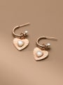 thumb 925 Sterling Silver Imitation Pearl Heart Minimalist Drop Earring 1