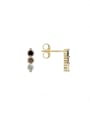 thumb Brass Rhinestone Geometric Minimalist Stud Earring 0