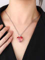 thumb Brass Cubic Zirconia Heart Luxury Necklace 1