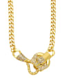 thumb Brass Cubic Zirconia Leopard Hip Hop Necklace 3