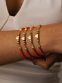 thumb Stainless steel Red Rope Heart Hip Hop Handmade Weave Bracelet 3