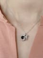 thumb 925 Sterling Silver Agate Black Retro squirrel Necklace 1