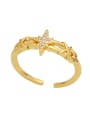 thumb Brass Cubic Zirconia Star Vintage Band Ring 3