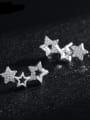 thumb 925 Sterling Silver Cubic Zirconia Five-pointed star Minimalist Stud Earring 3