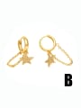 thumb Brass Cubic Zirconia Geometric Hip Hop Huggie Earring 3