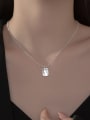 thumb 925 Sterling Silver Geometric Minimalist Beaded  Chain Necklace 1