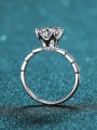 thumb Sterling Silver Moissanite White Round Engagement Rings 3