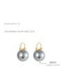 thumb 925 Sterling Silver Imitation Pearl Geometric Minimalist Stud Earring 3