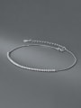 thumb 925 Sterling Silver Cubic Zirconia Geometric Minimalist Anklet 0
