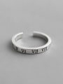thumb 925 Sterling Silver Letter Vintage Free Size Band Ring 0