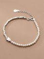 thumb 925 Sterling Silver Freshwater Pearl Round Minimalist Bracelet 2