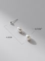 thumb 925 Sterling Silver Imitation Pearl Geometric Minimalist Drop Earring 3