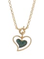 thumb Copper Rhinestone Heart Vintage Pendant Necklace 0
