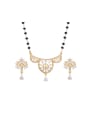 thumb Alloy Cubic Zirconia Bohemia Tassel Earring and Necklace Set 0
