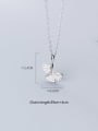 thumb 925 Sterling Silver Fashionable Simple Diamond Ginkgo Leaf  Necklaces 3
