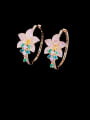 thumb Brass Cubic Zirconia Flower Luxury Cluster Earring 0