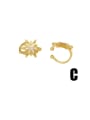thumb Brass Cubic Zirconia Star Hip Hop Clip Earring 3