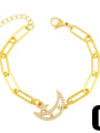 thumb Brass Cubic Zirconia Star Trend Hollow Chain Bracelet 4