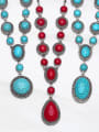 thumb Alloy Turquoise Round Vintage Necklace 1