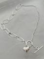 thumb 925 Sterling Silver Heart Minimalist Asymmetric chain  Anklet 0