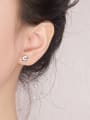 thumb 925 Sterling Silver Vintage  Smiley five-pointed star Stud Earring 1