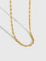 thumb 925 Sterling Silver Hollow Geometric Minimalist Chain Necklace 0
