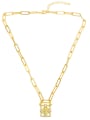 thumb Brass Cubic Zirconia Cross Vintage Necklace 3
