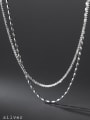 thumb 925 Sterling Silver Bead Round Minimalist Multi Strand Necklace 1