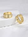 thumb Brass Geometric Vintage Smooth Double Layer Hoop Earring 2