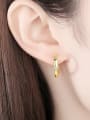 thumb Brass Rhinestone Geometric Minimalist Hoop Earring 1