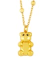 thumb Brass Cute Smooth Bear  Pendant Necklace 1