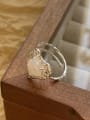 thumb 925 Sterling Silver Opal Heart Vintage Band Ring 2