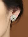 thumb 925 Sterling Silver Cubic Zirconia Flower Dainty Stud Earring 1