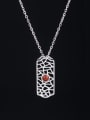 thumb 925 Sterling Silver  Vintage South Red Hollow Partition Necklace 0