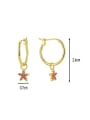 thumb Brass Cubic Zirconia Pentagram Cute Huggie Earring 2