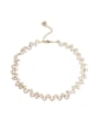 thumb Brass  Vintage wave Hand-woven small freshwater pearls Necklace 0