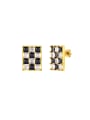 thumb Brass Cubic Zirconia Rectangle Hip Hop Cluster Earring 0
