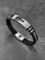 thumb Titanium Steel Artificial Leather Geometric Hip Hop Handmade Weave Bracelet 2