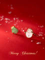 thumb 925 Sterling Silver Cubic Zirconia Enamel Cute  snowman palm Stud Earring 0