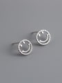thumb 925 Sterling Silver Cubic Zirconia Smiley Cute Stud Earring 2