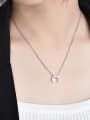 thumb 925 Sterling Silver  Smooth Moon Minimalist Necklace 2
