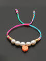 thumb Stainless steel Freshwater Pearl Polymer Clay Heart Bohemia Adjustable Bracelet 0
