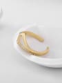thumb Brass Cubic Zirconia Minimalist  V Shape Double Layer Band Ring 2
