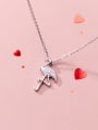 thumb 925 Sterling Silver Diamond Red Crowned Crane Pendant Necklace 1