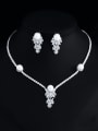 thumb Brass Cubic Zirconia  Luxury Flower Earring and Necklace Set 2