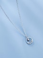 thumb 925 Sterling Silver Cubic Zirconia Letter Minimalist Necklace 3