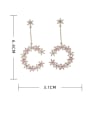 thumb Brass Cubic Zirconia Flower Trend Drop Earring 2