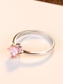 thumb 925 Sterling Silver Round Pink Cubic Zirconia minimalist boutique fashion Band Ring 1