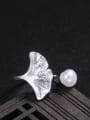 thumb 925 Sterling Silver Carnelian Ginkgo Leaf Pearl Ring 3