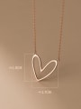 thumb 925 Sterling Silver Hollow Heart Minimalist Necklace 4
